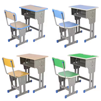 Ensemble de bureau et chaise d'étudiant réglable en hauteur pour enfant en bois standard bureau et chaise d'étudiant