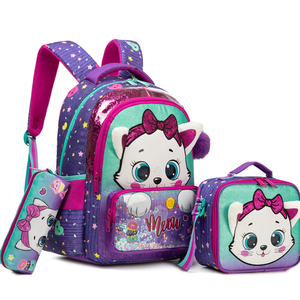 Jasminestar - <span class=keywords><strong>Mochila</strong></span> Escolar 3 en 1 <span class=keywords><strong>con</strong></span> Lentejuelas y Diseño de Mariposa, <span class=keywords><strong>con</strong></span> Lonchera y Estuche para Lápices para Niñas, Directo de Fábrica - Product Image 4