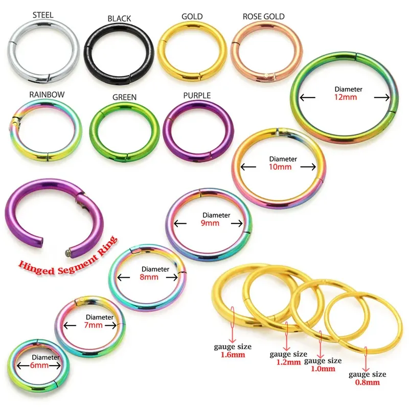 G23 Titânio Torção Hoops Bendable Brincos Helix Cartilagem Brinco Septo Nariz Anel Body Piercing Jóias