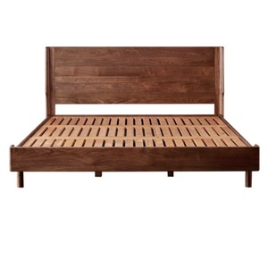 Solid Wood <b>Bed</b> Black Walnut Modern Minimalist Nordic Style 1.8M Platform <b>Double</b> <b>Bed</b> Bedroom Furniture - Product Image 3