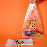 Sacs en plastique imprimés sur mesure, sacs en PE jetables pour épicerie, sacs de shopping transparents pour la vente au détail, emballages pour supermarchés et plats à emporter