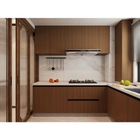 Fortement recommandé pour toute la maison Personnalisation ODM/OEM Bois massif Luxe Design moderne Écologique Facile à nettoyer Armoires de cuisine