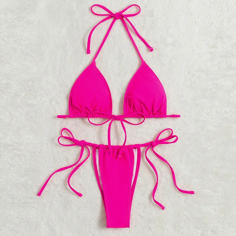 Freche Bade bekleidung Frauen Sexy Bikinis & Beach wear Mode Perle Neue Erwachsene Pink Solid Micro Bikini für Frauen und Männer Support 1000