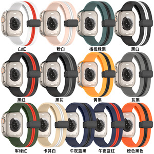 सेब घड़ी के लिए दो-टोन वर्टिकल स्ट्रिप सिलिकॉन घड़ी बैंड के लिए अल्ट्रा <span class=keywords><strong>2</strong></span> बैंड 49 मिमी iwatch के लिए अल्ट्रा <span class=keywords><strong>2</strong></span> बैंड 49 मिमी - Product Image 5