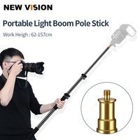 Tige d'Extension de Support de 62-157 cm (25,5"-62") pour Flash Photo, Speedlite, Perche de Microphone de Studio Photo et Poignée