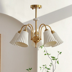 Lampadario da soggiorno in ceramica semplice e moderno in stile Art Déco medievale, letto francese retrò americano, lampade da pranzo e da studio - Product Image 1