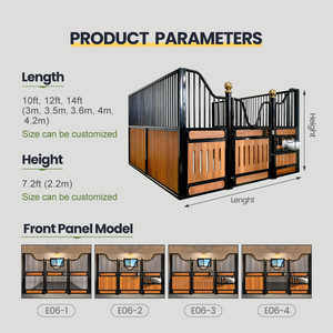 12x12ft Luxuriöse Europäische Pferdeboxen-Vorderwände aus Bambus mit Schwenktür, Kostenloses Design - Product Image 3