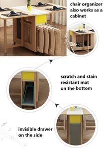 Wooden Multifunctional <b>Folding</b> Smart <b>Dining</b> <b>Table</b> <b>With</b> Hidden Foldable Seat <b>Dining</b> <b>Table</b>-06 <b>Folding</b> <b>Dining</b> <b>Table</b> Designs <b>Dining</b> - Product Image 2
