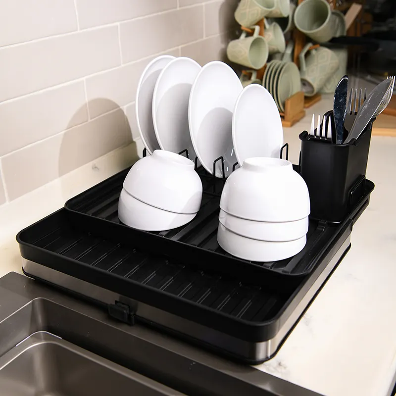 2022 Hot Sale Large Capacity Kitchen Dish Rack Drainer Extension-type Kitchen Storage