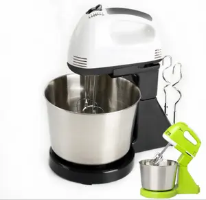 Großhandel paddle kuchen mischer-Elektrischer Hand mixer kuchen mit rostfreiem Schläger-Mixer mit Schüssel 7-Gang