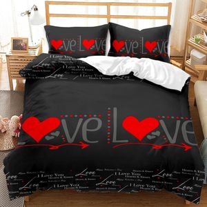 Juego de edredón con estampado digital 3D de labios rojos de regalo de San Valentín Juego de funda nórdica cómodo y suave - Product Image 6