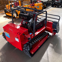 Ventas directas de fábrica Autopropulsado Tipo de cadena Cortacésped con control remoto Robot Tractor Control inalámbrico Carrete de césped