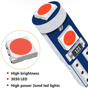 Nouvelle ampoule LED T5 3030 super lumineuse bleue 12V 1.2W pour tableau de bord de voiture, lampe indicatrice de tableau de bord, lumière de signalisation - Product Image 1