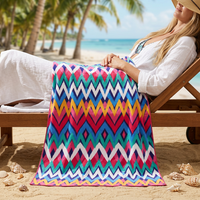Double-Sided Printed Eco-Friendly Quick-Dry Beach Towel Bulk Wholesale with Logo for Promotional Custom Use