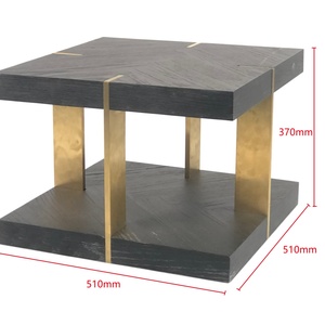 Table basse d'appoint géométrique en bois et métal pour salon, style nordique - Product Image 4