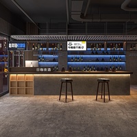 Comptoir de restaurant et de discothèque en bois personnalisé avec personnalisation de comptoir de bar au design en forme de L
