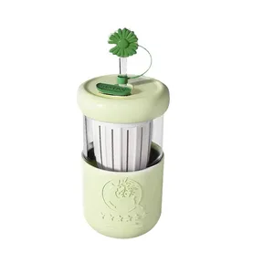 แก้วน้ำชาแบบมีหลอดดูด ขนาด 400 มล. น่ารัก ดีไซน์สวยงาม เหมาะสำหรับชงเย็น ใช้เป็นของขวัญได้ - Product Image 2