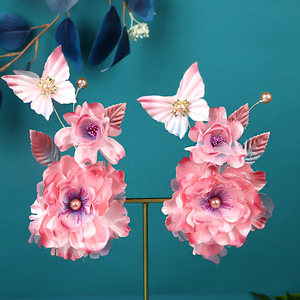 2024 New Original Design Handmade Purple High-End Exquisite <b>Hair</b> <b>Accessory</b> with Hot-Press Floral Design, Hanfu Headwear - Product Image 5