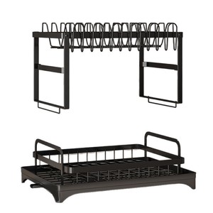 Оптовая продажа, Современная полка для посуды, экономия пространства, 2-ярусная сушилка для посуды, органайзер, набор сушилок, сушилка для столовых приборов - Product Image 5