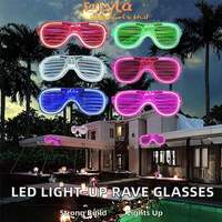 Gafas LED de Neón, Gafas Luminosas Intermitentes para Fiestas, Gafas Fluorescentes para Bares, Conciertos, Accesorios para Fotos