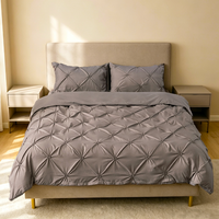 Parure de lit 3 pièces en polyester à franges tuftées, housse de couette et taie d'oreiller, vente en gros d'usine pour la maison et l'hôtel