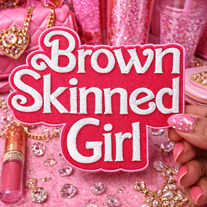 Flexible Sell Laser Cut Black Girl Pattern Self-Adhesive Custom Brown Skinned Girl <b>Letter</b> Embroidery Patch <b>Iron</b> <b>On</b> Clothing/Bag - Product Image 1