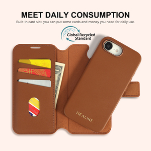 เคสโทรศัพท์แบบพับได้พร้อมช่องใส่บัตร หนัง PU รีไซเคิล GRS คุณภาพสูง ดีไซน์หรูหรา สำหรับ <span class=keywords><strong>iPhone</strong></span> 17 16 15 14 Pro Max และ Samsung S25 - Product Image 1