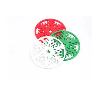 Wholesale Christmas Decorations Items Snowflake Red Coaster