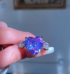 Прямая поставка, кольца на палец со сверкающими кристаллами, Модные посеребренные кольца с сердечком и фианитом для женщин - Product Image 3