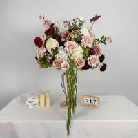 Boule de fleurs artificielles en soie réaliste personnalisée, centre de table de mariage, décoration de roses, rentrée scolaire
