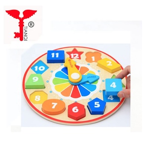 Ahşap renk dijital saat şekli tanıma yapı taşları çocuklar için istihbarat geliştirme oyuncak - Product Image 2