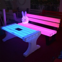 Muebles de exterior, IP65, impermeable, cambio de color, iluminación led, mesa de jardín, 1,2 M, con barra de control remoto, mesa de muebles