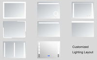 Miroir de lumière LED illuminé par miroir de cadre d'acrylique de conception moderne de haute qualité