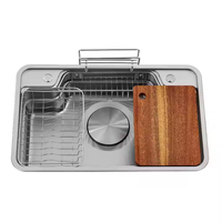304 acier inoxydable nano gaufrage évier de cuisine bol unique maison cuisine bassin évier avec plaque de vidange