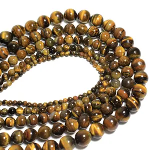 Wholesale Natural Tiger Eye Round Loose Stone Beads For Jewelry Making Creative DIY Bracelet Necklace 4/6/8/10/12 mm