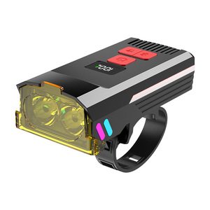 Xe Đạp Điều Khiển Kép Phía Trước Và Phía Sau Ánh Sáng Kết Hợp Có Thể Sạc Lại Sừng Đêm Cưỡi Ánh Sáng Với Hiển Thị Kỹ Thuật Số Xe Đạp Ánh Sáng - Product Image 1