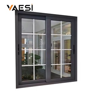 Fenêtre coulissante en <span class=keywords><strong>aluminium</strong></span> à double vitrage avec grille de protection contre les ouragans, design personnalisé par l'usine VAESI, <span class=keywords><strong>pour</strong></span> appartement - Product Image 2