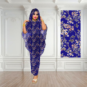 Tissu Ratti en Polyester à Imprimé Floral Numérique Personnalisé pour Voile Suisse et Japonais, Utilisation Extérieure par Filles, Femmes Soudanaises (Toub), Somaliennes (Dira) - Product Image 1