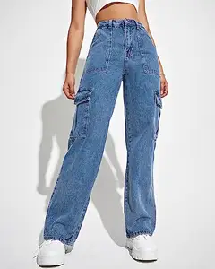 R40483S Wholesale Women Jeans Elastic Skinny Women Jeans Pants Thick Fleece Women Winter Jeans Loose Straight as Picture Accept