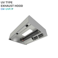 Hotte d'extraction commerciale en acier inoxydable de type UV avec alimentation en air frais et en air positionné pour restaurant, hôtel, cuisine - Personnalisable