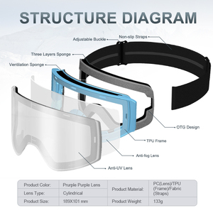 Masque de <span class=keywords><strong>ski</strong></span> à verres polarisés, lunettes de sport pour la neige, compatibles casques OTG, lunettes de sécurité pour motoneige, lunettes de snowboard, logo personnalisé - Product Image 3