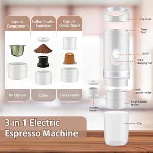 Machine à café portable semi-automatique à dose unique, 25 bars de pression, capacité de 150 tasses, utilisation en voiture, <span class=keywords><strong>camion</strong></span>, bureau, USB - Product Image 2