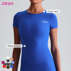 Janya nuovo <span class=keywords><strong>abbigliamento</strong></span> sportivo 2 pezzi tuta traspirante palestra donna top Set ad asciugatura rapida a vita alta pantaloncini da Yoga a vita alta - Product Image 3