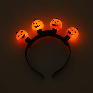 Serre-tête LED ajustable et étanche en forme de citrouille pour Halloween, accessoires de déguisement, logo personnalisé, piles incluses - Product Image 1
