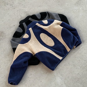 Jaket Polar Fleece Pria <span class=keywords><strong>Logo</strong></span> Kustom Bebas Pajak AS, Tebal Lembut Hangat Musim Dingin, Berkerah Sherpa dengan Ritsleting Bordir Pola Kartun - Product Image 1