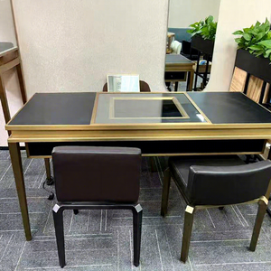 Custom Jewelry Consultation Table <b>with</b> Chairs | Luxury Negotiation <b>Desk</b> for Jewelry Retail Store Design Elegant Jewelry Display - Product Image 3