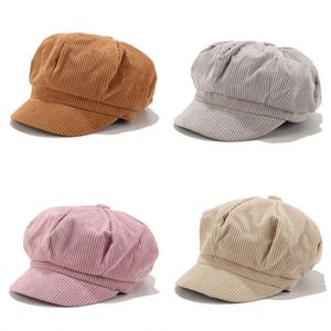 Wholesale 8 Panels Corduroy Newsboy Cap Casquette Hat Women Lady <b>Beret</b> - Product Image 1