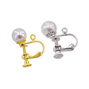 Usine Laiton 18K Plaqué Or Préservation De Couleur Perle Boucles D'oreilles Clip D'<span class=keywords><strong>oreille</strong></span> DIY Convertisseur En Forme De U Réglable Vis Clip Sur Boucles D'oreilles - Product Image 5
