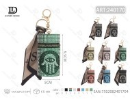 Borsa per Rossetto Rotonda con Occhi Blu e Strass, in Feltro Non Tessuto, per Tutte le Stagioni, 60G - Product Image 1