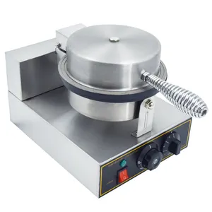 Semi-automático controlador de temperatura e tempo mini tamanho, máquina de fabricação de creme gelado waffle